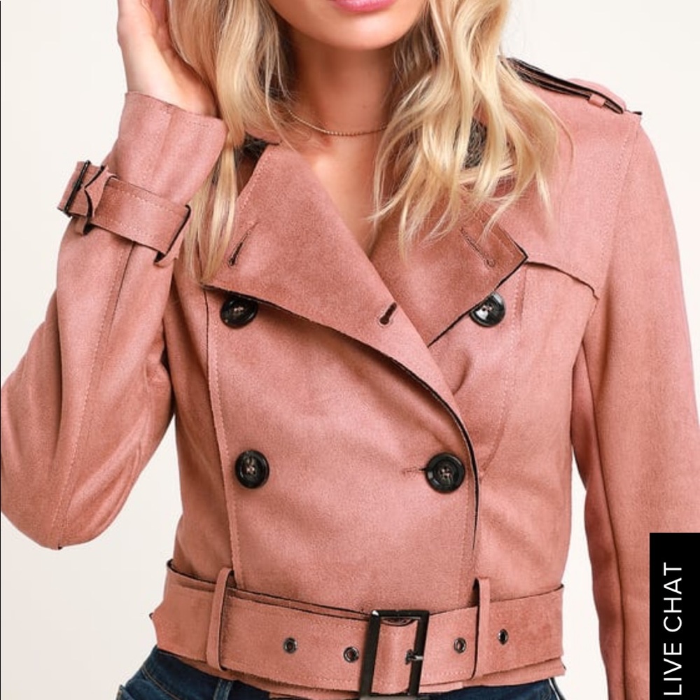 NWT suede moto trench coat/jacket Sz XS - Picture 3 of 8